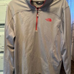 The North Face Men’s Gray Quarter-Zip Pullover. Size medium.